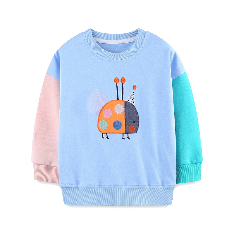 Embroidery Lady Bug - 女の子用てんとう虫刺embroideryスウェットシャツ,ベビー服,幼児用スポーツウェア,秋,冬,新着,ジャンピングメーター,2〜7トン