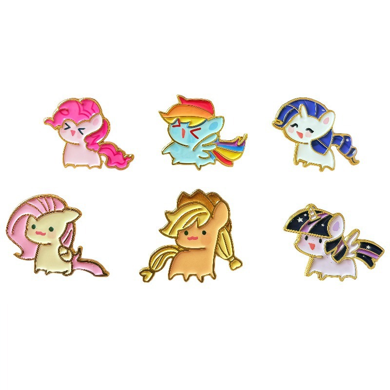Embroidery Illustration - マイリトルポニーポニー漫画メタルブローチかわいいユニコーンバッジクリエイティブパーソナライズされた衣類アクセサリー Y2k ファッションおもちゃアニメ