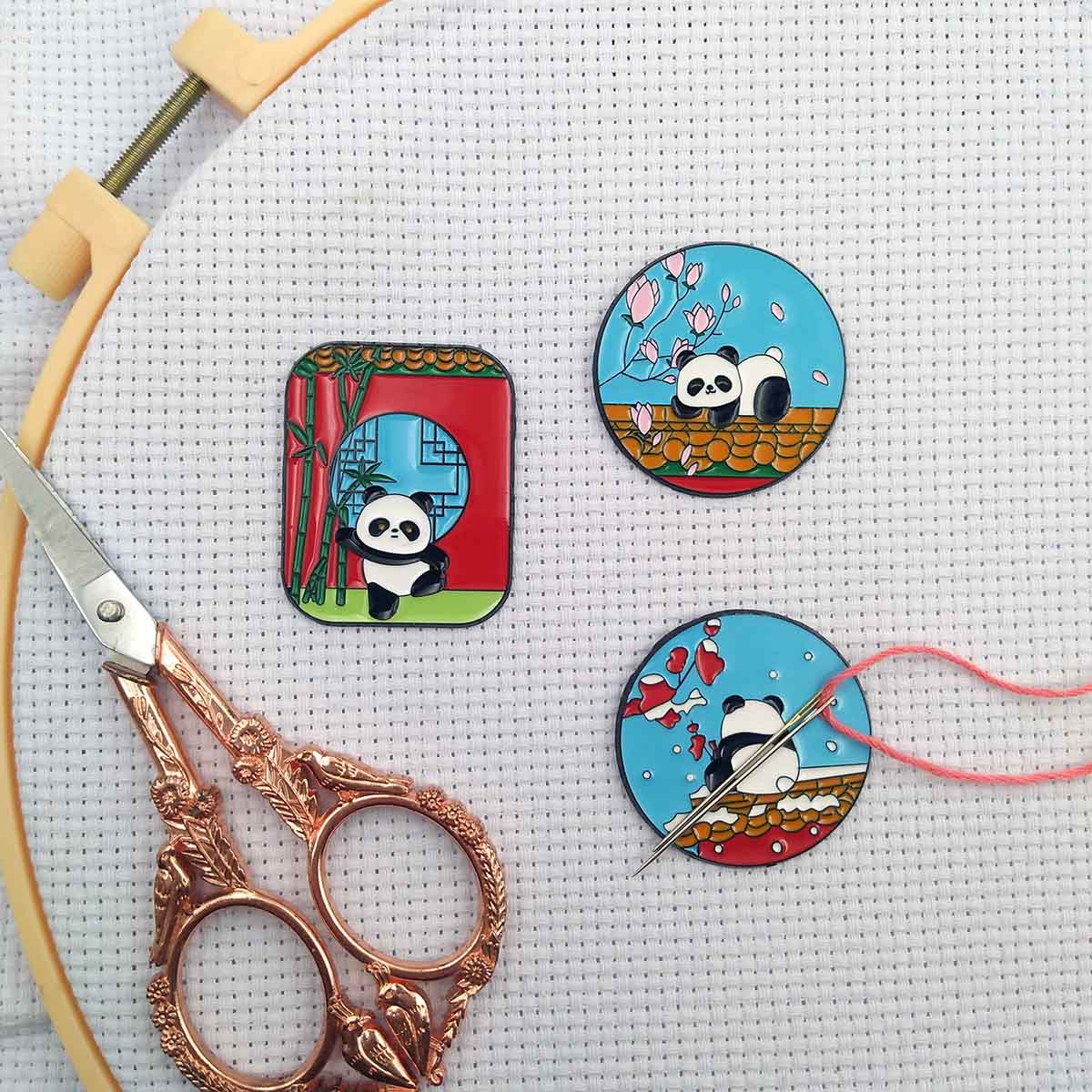 Needle Minder Magnet - かわいいパンダ磁気ニードルマインダークロスステッチ、刺繍用品、縫製針アートアクセサリー、裁縫ツール用