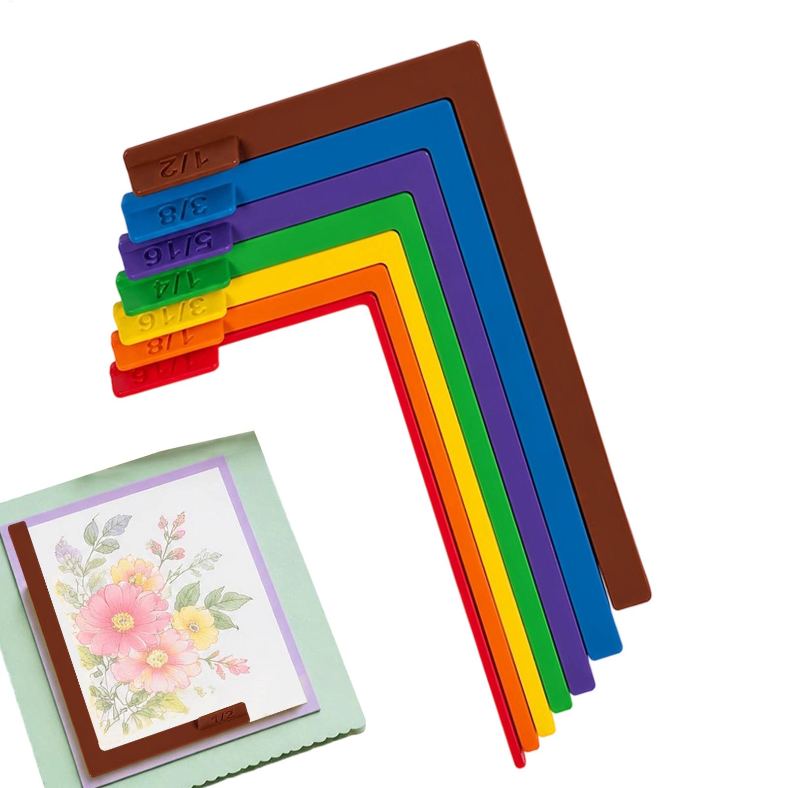 Embroidery Guide Paper - 7個入りペーパークラフトアライメントガイドセット、収納ケース付き、スクラップブッキングツール、カード作成用品、位置決めツール