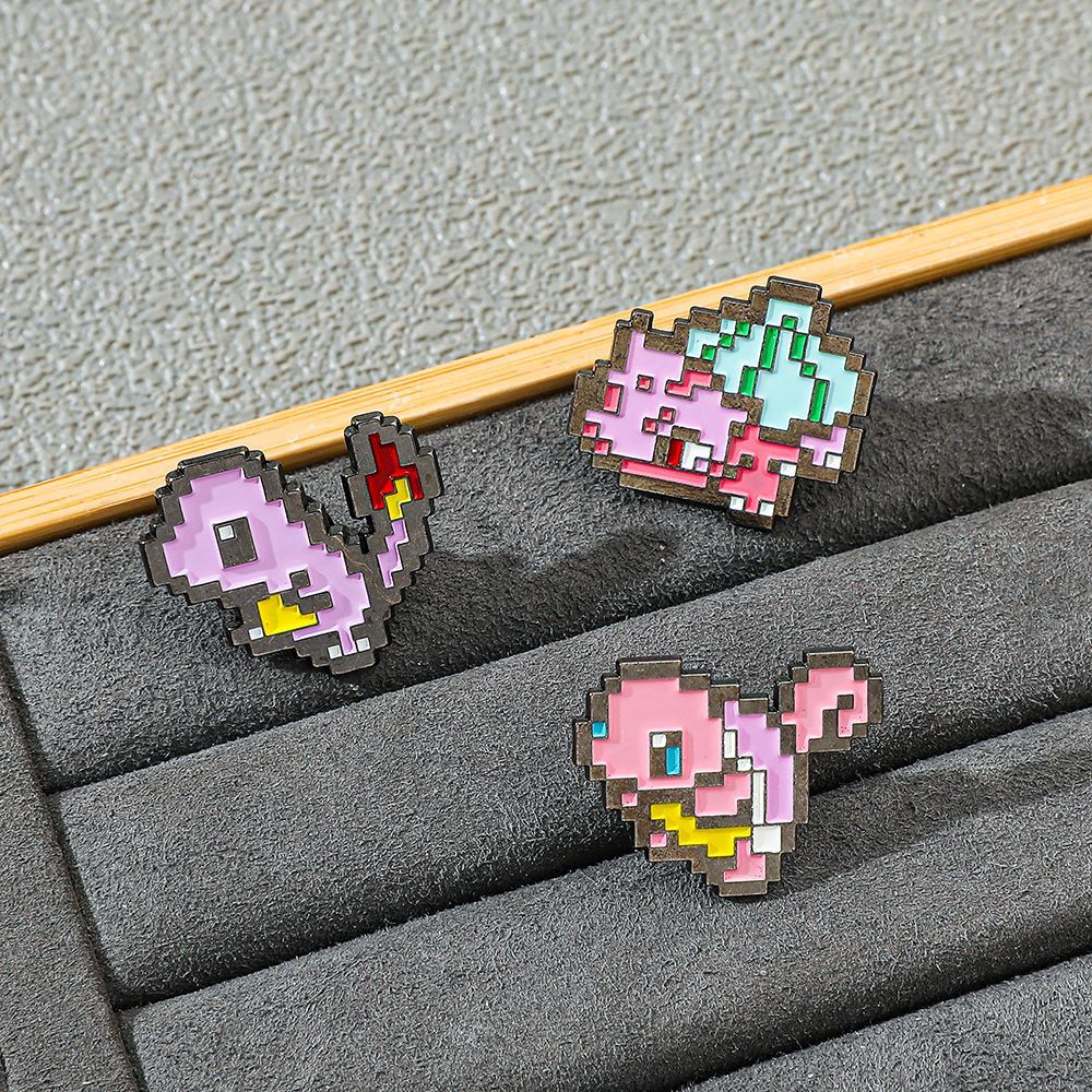 Embroidery Reddit - ピクセルモザイクポケモンメタルエナメルピン、かわいい漫画ポケットモンスターラペルブローチ、アニメバックパック衣類ジュエリーファンギフト（