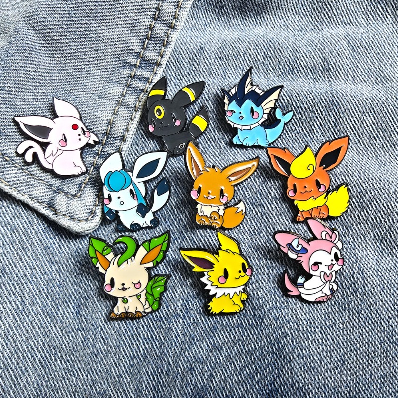 Embroidery Reddit - ホット9個入りアニメエルフブローチセット イーブイエナメルピン ファッションメタルバッジ ジュエリー 衣類やバックパックアクセサリー用 ファンへのギフト