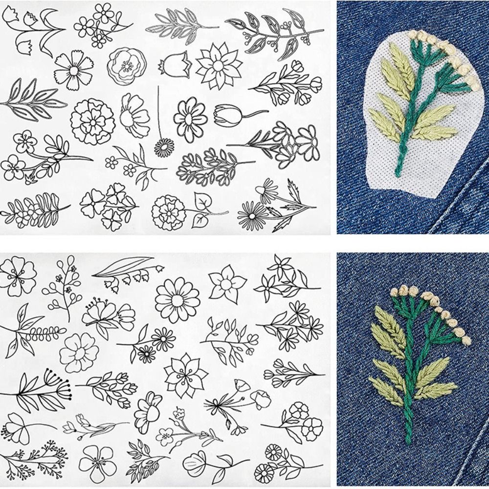 Embroidery Flower Pattern - クリエイティブステッチ刺paper紙、水溶性転写紙、花の葉のパターン、刺embroideryスタビライザー、DIY手作り縫製