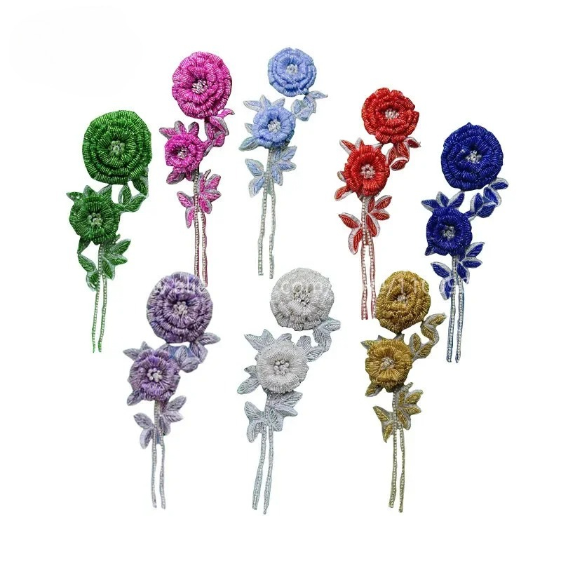 Embroidery Rose - 新しいマルチカラーの手作りビーズローズブレストフラワー。 輝くラインストーンパッチ。 ウェディングドレスDIY刺繍3Dアップリケ