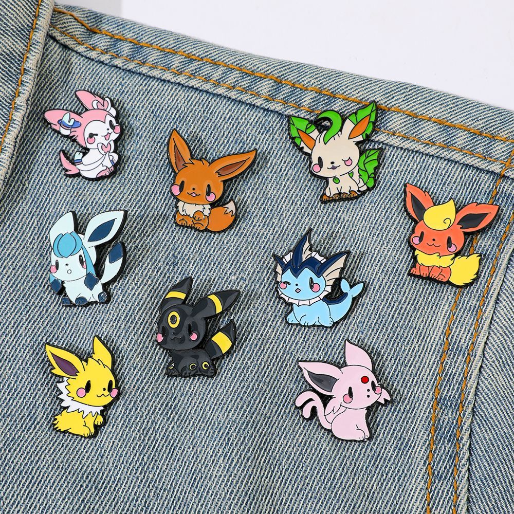 Embroidery Reddit - かわいいポケモンイーブイエナメルピンアニメメタルブローチかわいいイーブリューションラペルバッジバックパックジュエリーギフト