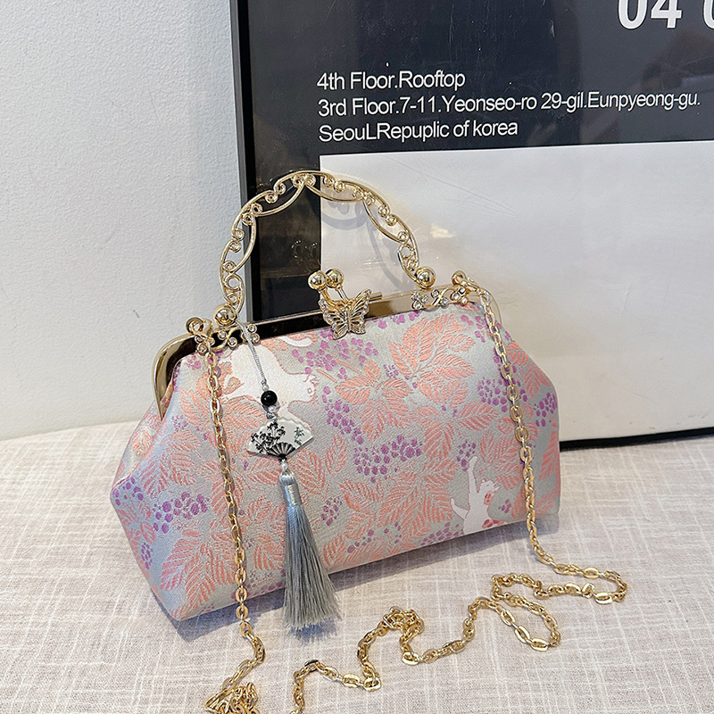 Embroidery Ideas For Bags - ボヘミアン刺繍ショルダーバッグレディースファッションメタルハンドル財布チェーンストラップ付きエレガントなクロスボディハンドバッグギフトアイデア財布