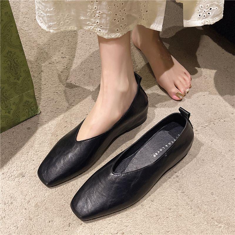 Embroidery Flat Shoes - ファッションシューズ レディース ローファー 本革 高級 シルバーヒール