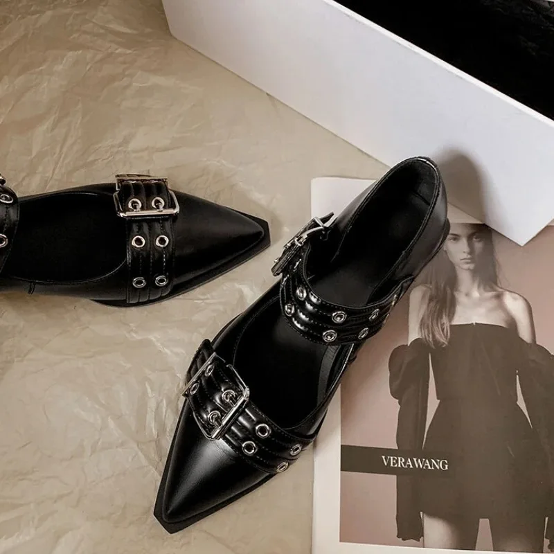 Embroidery Flat Shoes - 女性の靴デザイナーの高級ローヒールパンプスバックルファッションレディースフラット靴ミュールスリングバックポインテッドトゥカジュアルプラットフォームサンダル