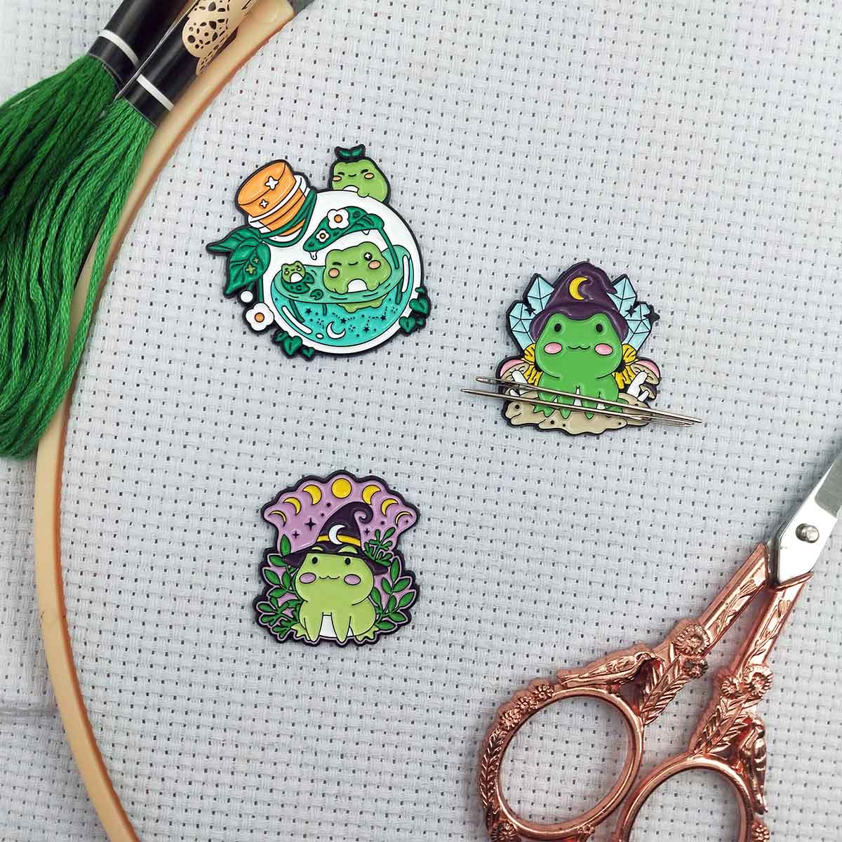 Needle Minder Magnet - 磁気フロッグニードルマインダー、かわいい動物ニードルキーパー、刺繍用、縫製アクセサリーギフト、針仕事用マグネット、DIY愛好家へのギフト