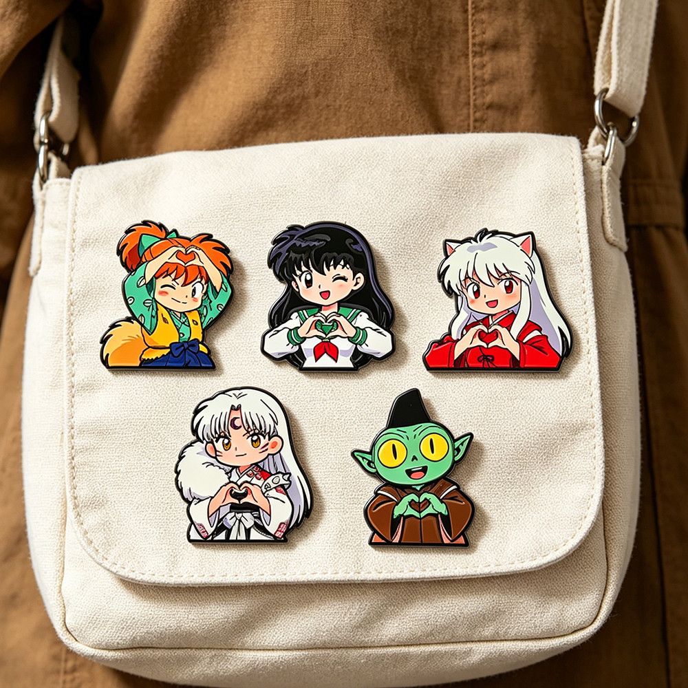 Embroidery Reddit - 1-5 個犬夜叉合金バッジ漫画アニメかわいい金属バッジ殺生丸とかごめピンバックパックアクセサリー友人への楽しいギフト