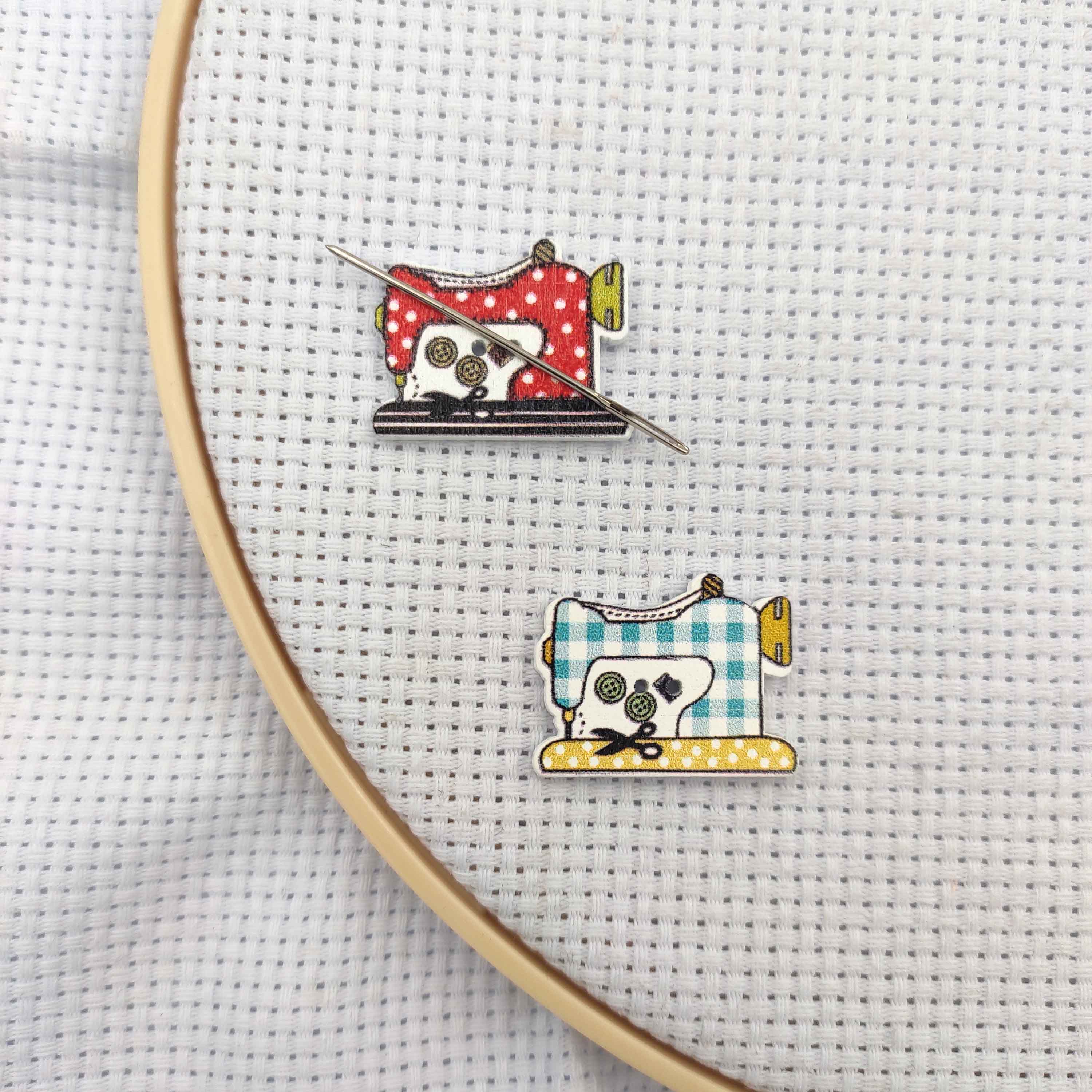 Needle Minder Magnet - ニードルマインダー木製ミシン 2 個ニードルホルダー刺繍マグネットニードルキーパーニードルマインダークロスステッチ裁縫用