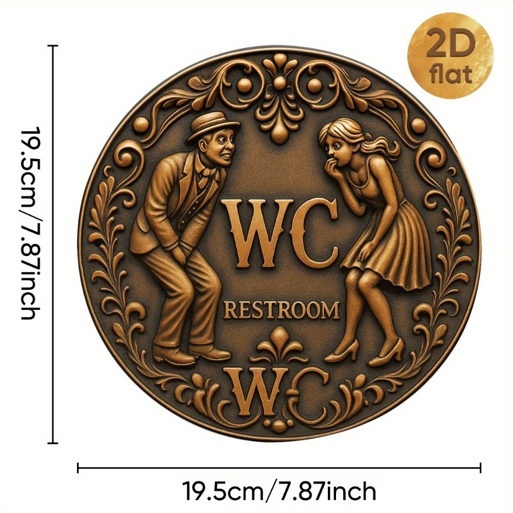 ヴィンテージ「WCトイレ」ラウンドアイアンサイン、エレガント - Embroidery Water のレビューと価格
