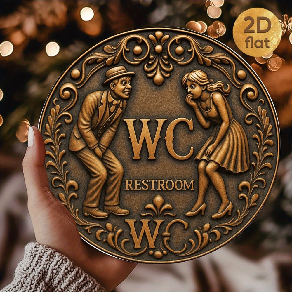 ヴィンテージ「WCトイレ」ラウンドアイアンサイン、エレガント - Embroidery Water のレビューと価格