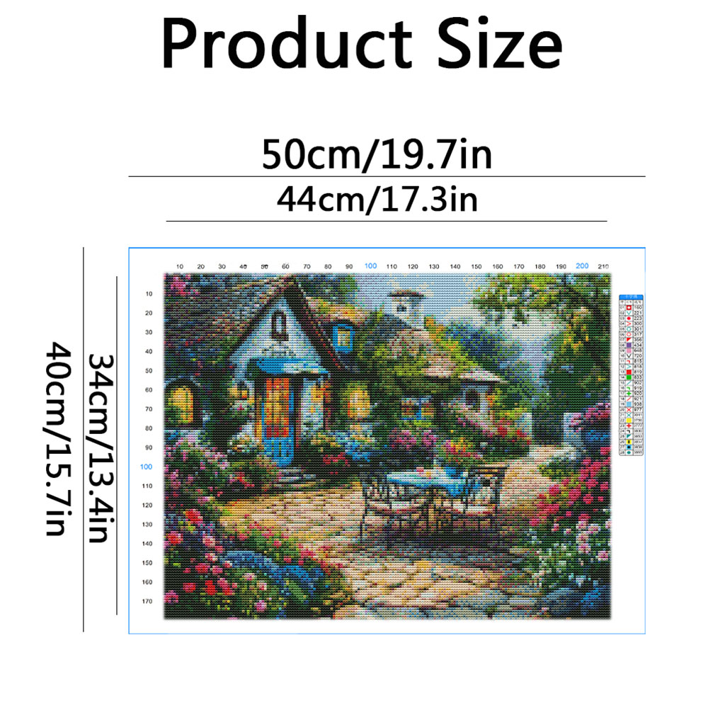 ガーデンクロスステッチキット 刺繍セット 家の風景 壁飾り  - Embroidery Guide Paper のレビューと価格