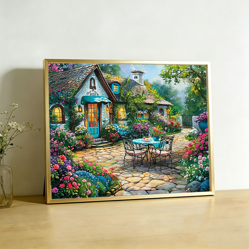 ガーデンクロスステッチキット 刺繍セット 家の風景 壁飾り  - Embroidery Guide Paper のレビューと価格
