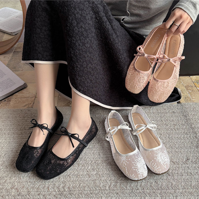 レディース ジェントル バレエシューズ 2026年新作 ホロ - Embroidery Flat Shoes のレビューと価格