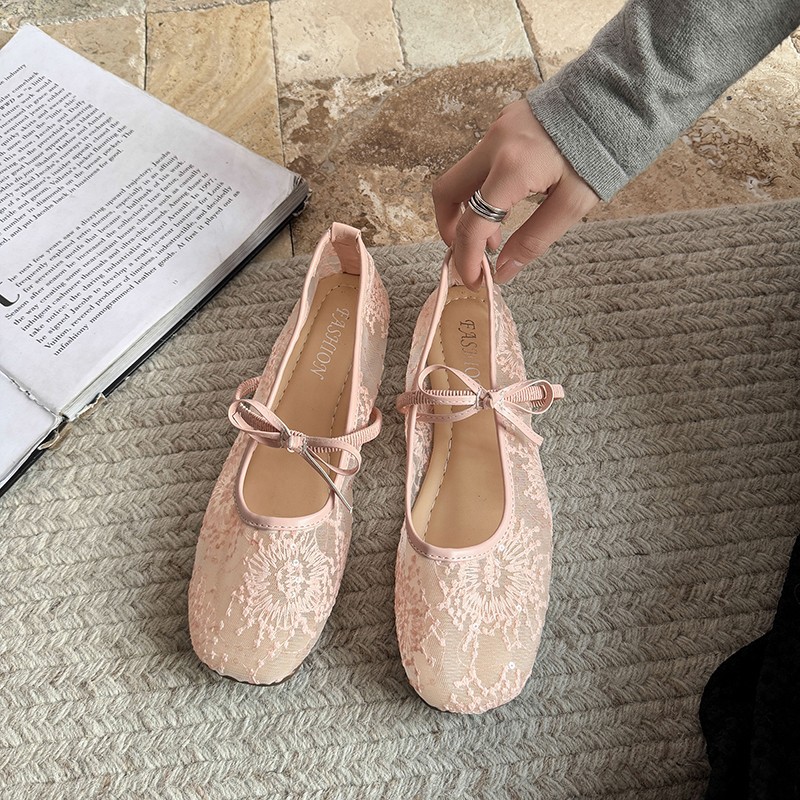 レディース ジェントル バレエシューズ 2026年新作 ホロ - Embroidery Flat Shoes のレビューと価格