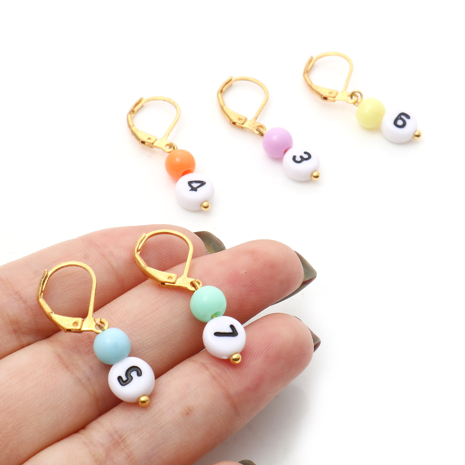 1セット (10ピース/セット) 銅とアクリルの編み物マーカ - Stitch Marker Ring のレビューと価格
