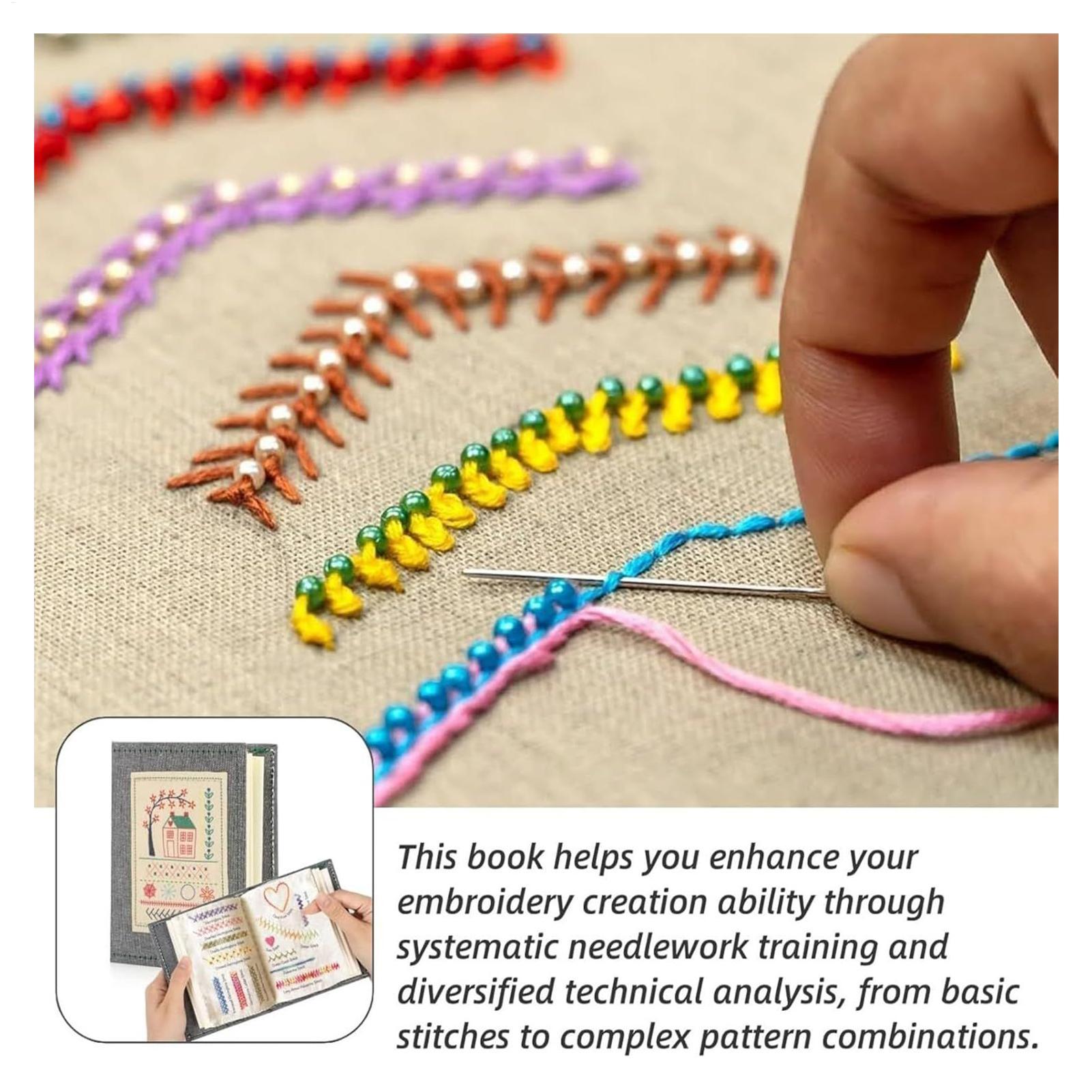初心者向けの刺繍ステッチブック DIY ソーイングブック ス - Embroidery Guide Paper のレビューと価格