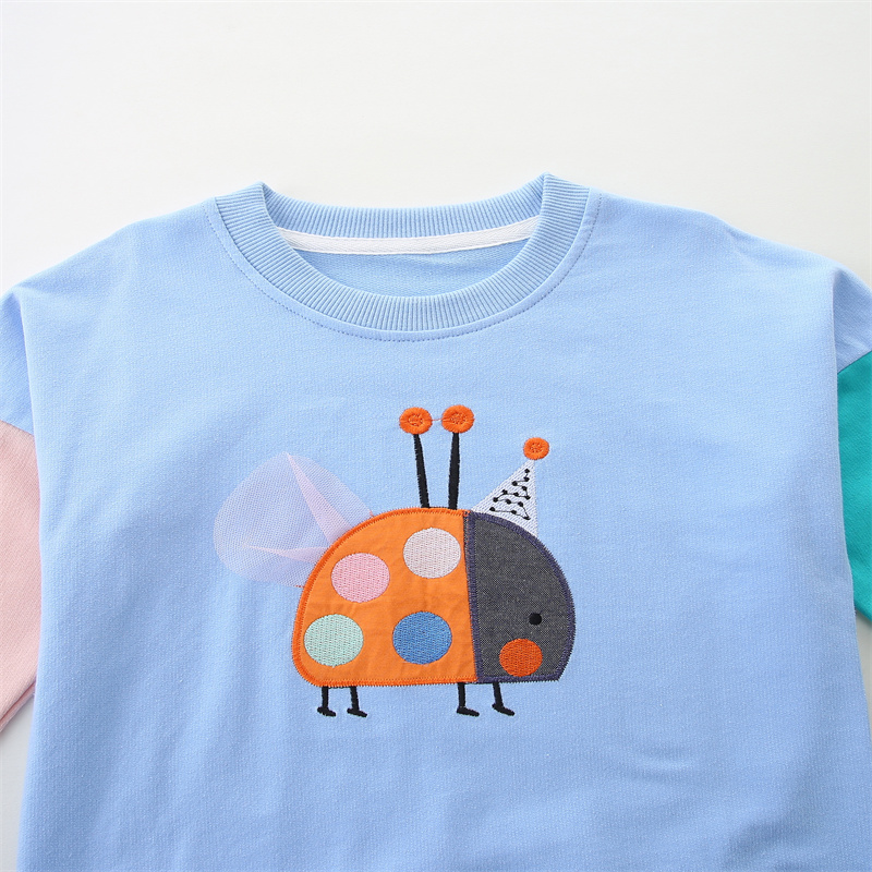 女の子用てんとう虫刺embroideryスウェットシャツ,ベ - Embroidery Lady Bug のレビューと価格