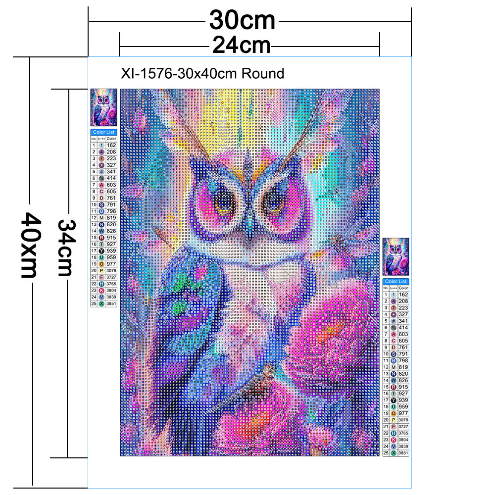 DIY 5dダイヤモンドペインティング、ピンクフクロウ、フル - Embroidery Rose のレビューと価格