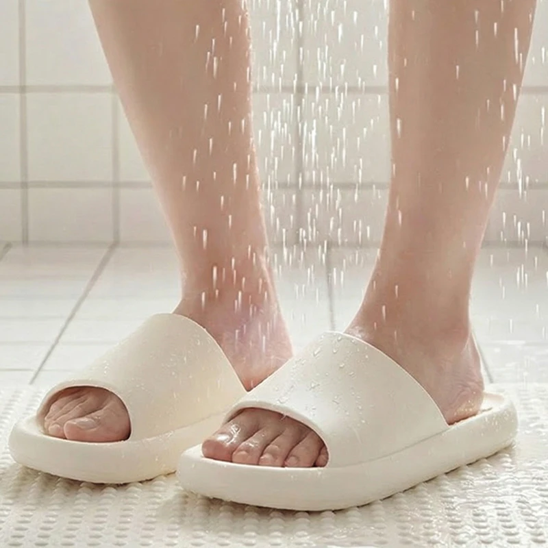 中空EVA素材のバスルームシャワーサンダル、女性用ソフトソー - Embroidery Flat Shoes のレビューと価格