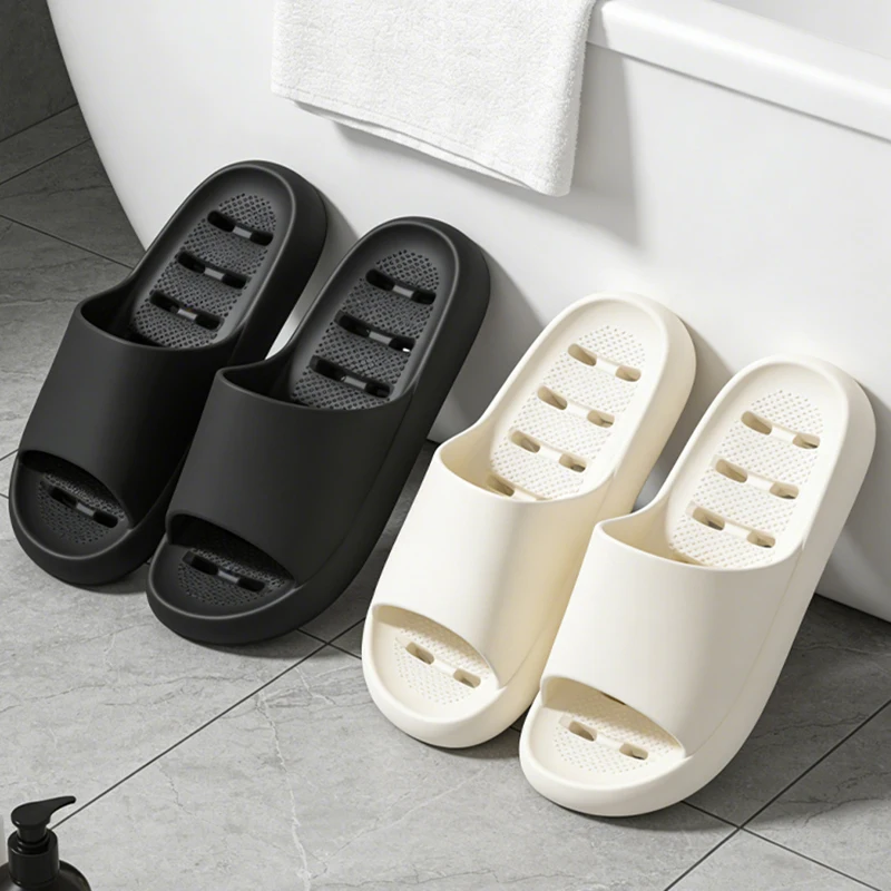 中空EVA素材のバスルームシャワーサンダル、女性用ソフトソー - Embroidery Flat Shoes のレビューと価格