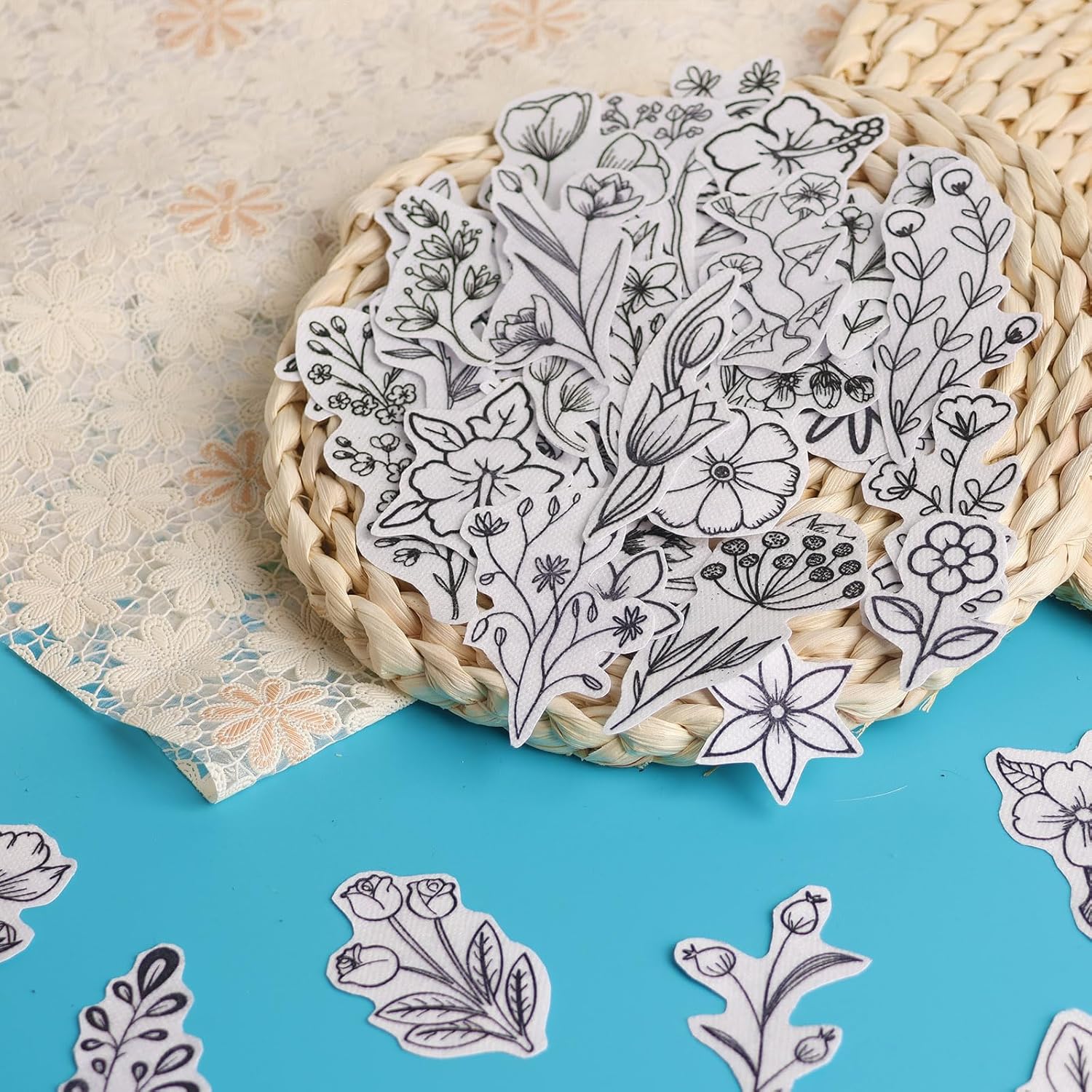50 個の水溶性刺繍スタビライザー、プリント済みの花と葉のパ - Embroidery Flower Pattern のレビューと価格