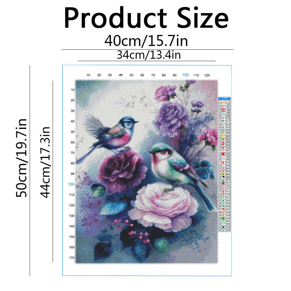 11CT クロスステッチローズフラワープリントキット刺繍鳥花 - Embroidery Guide Paper のレビューと価格