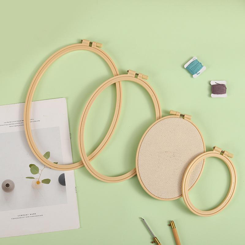 竹プラスチック製の木製フープ,楕円形の刺embroidery - Stitch Marker Ring のレビューと価格