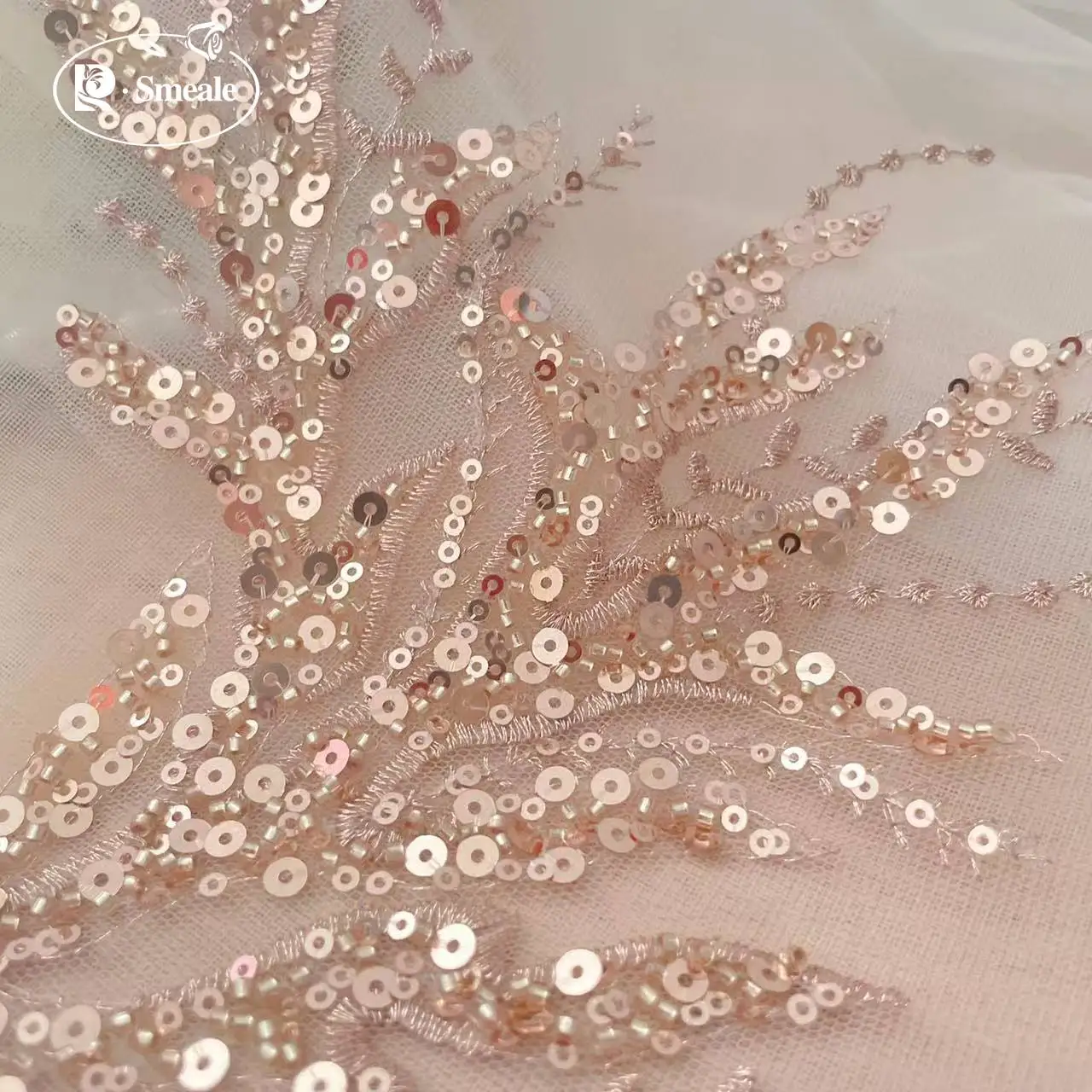 5ペア-2ペア。ローズゴールドのスパンコールチューブビーズ刺 - Embroidery Flower Pattern のレビューと価格