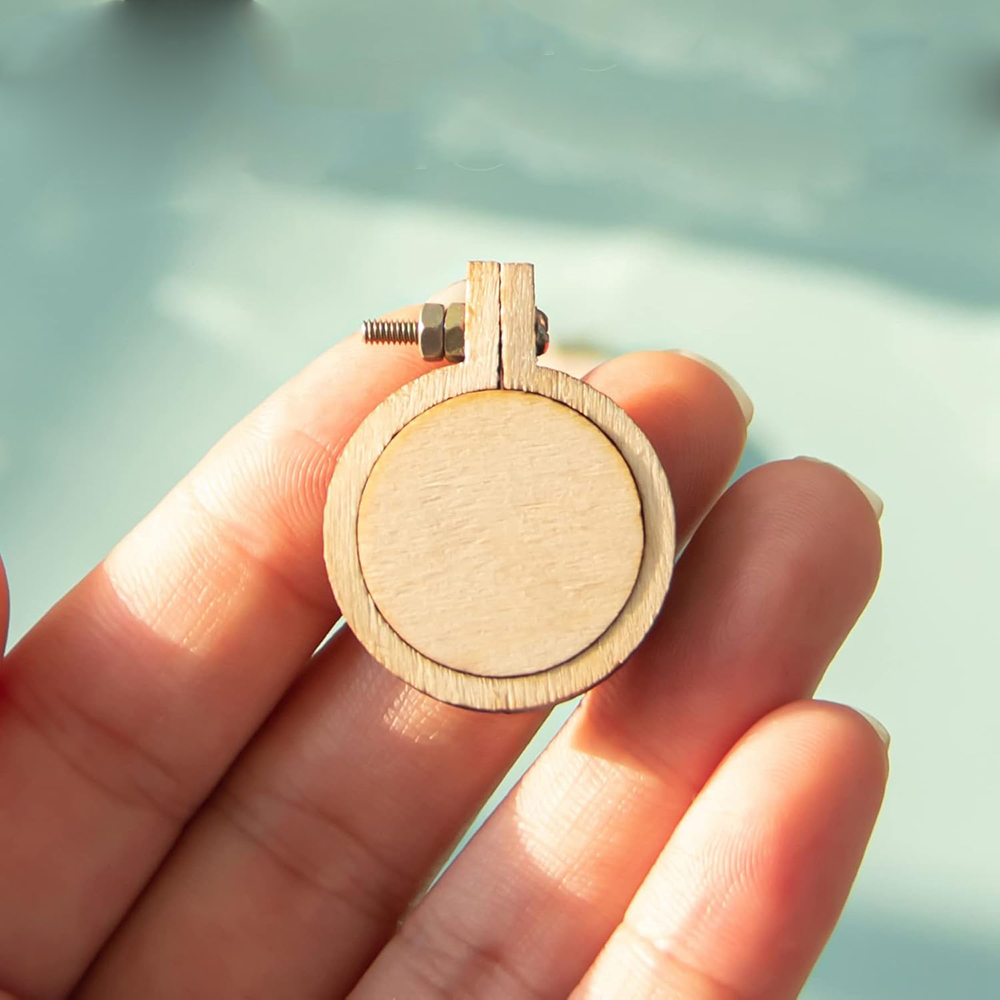 10 ピース/セット木製ミニ刺繍フープリングクロスステッチフ - Stitch Marker Ring のレビューと価格