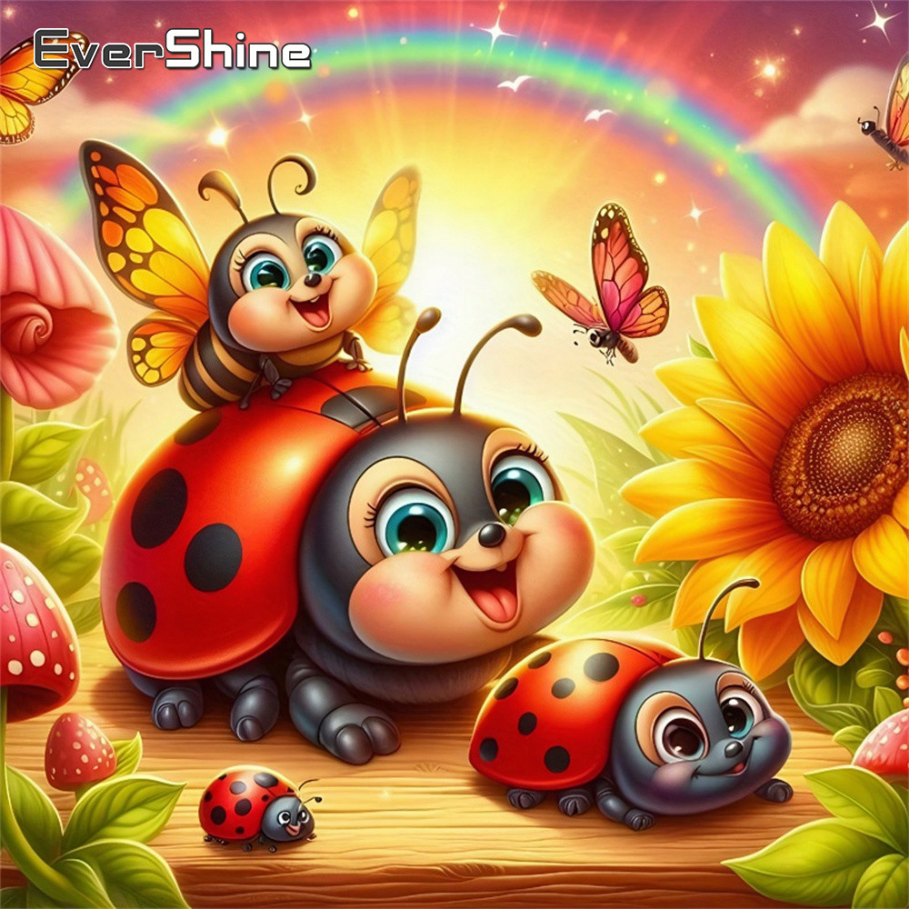 エバーシャイン ダイヤモンドモザイク てんとう虫 動物 フル - Embroidery Lady Bug のレビューと価格