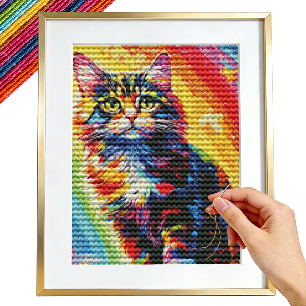 11CT クロスステッチ猫カラフルな動物刺繍キットガイド初心 - Embroidery Guide Paper のレビューと価格