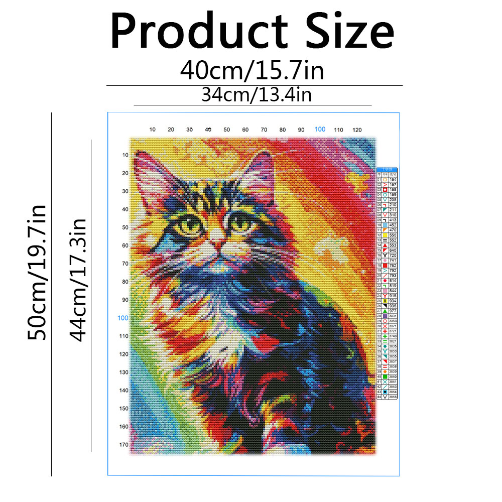11CT クロスステッチ猫カラフルな動物刺繍キットガイド初心 - Embroidery Guide Paper のレビューと価格