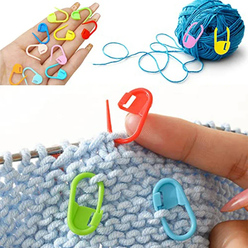 裁縫道具 編み針 安全ピン プラスチック製 家庭用編み物かぎ - Stitch Marker Ring のレビューと価格