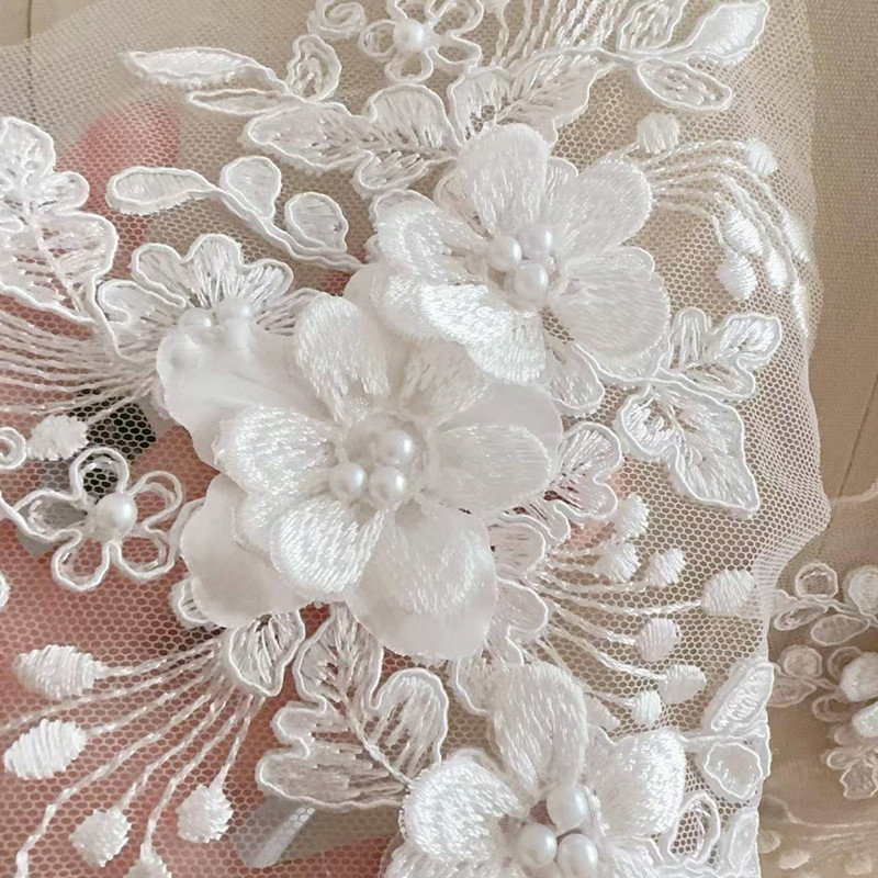 2個=1ペア、ロープ刺繍パールレース3Dミラーフラワー、DI - Embroidery Flower Pattern のレビューと価格