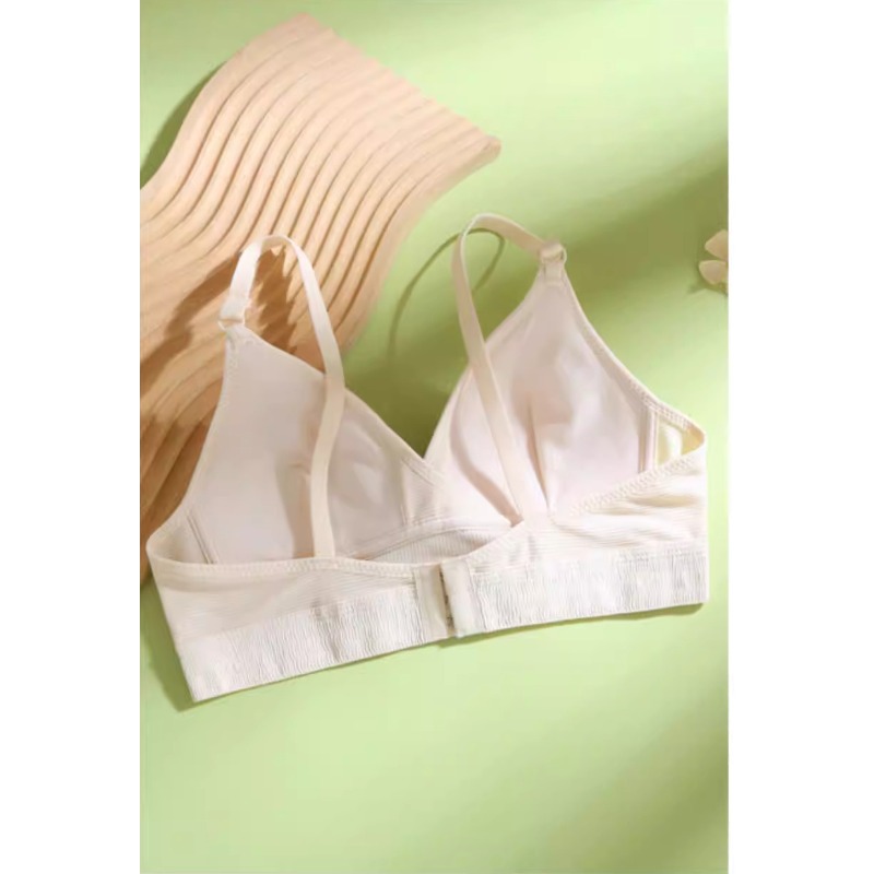 フランス風の夏用薄手コットンブラ、プッシュアップ、ノンワイヤ - Embroidery Ai のレビューと価格