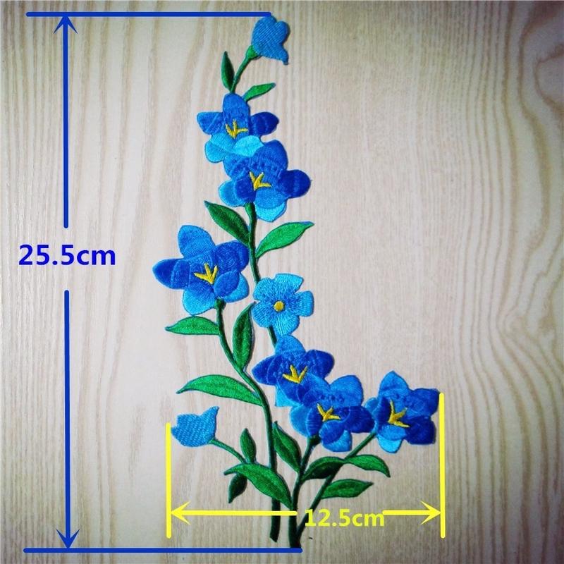 衣類用パッチに花が刺繍された鉄,素敵なステッカー,青いアップ - Embroidery Flower Pattern のレビューと価格