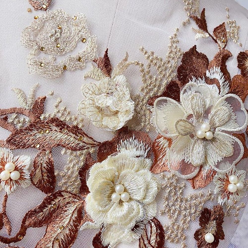 ファッションエレガントカラフルスパンコール刺繍パッチ3Dフラ - Embroidery Flower Pattern のレビューと価格