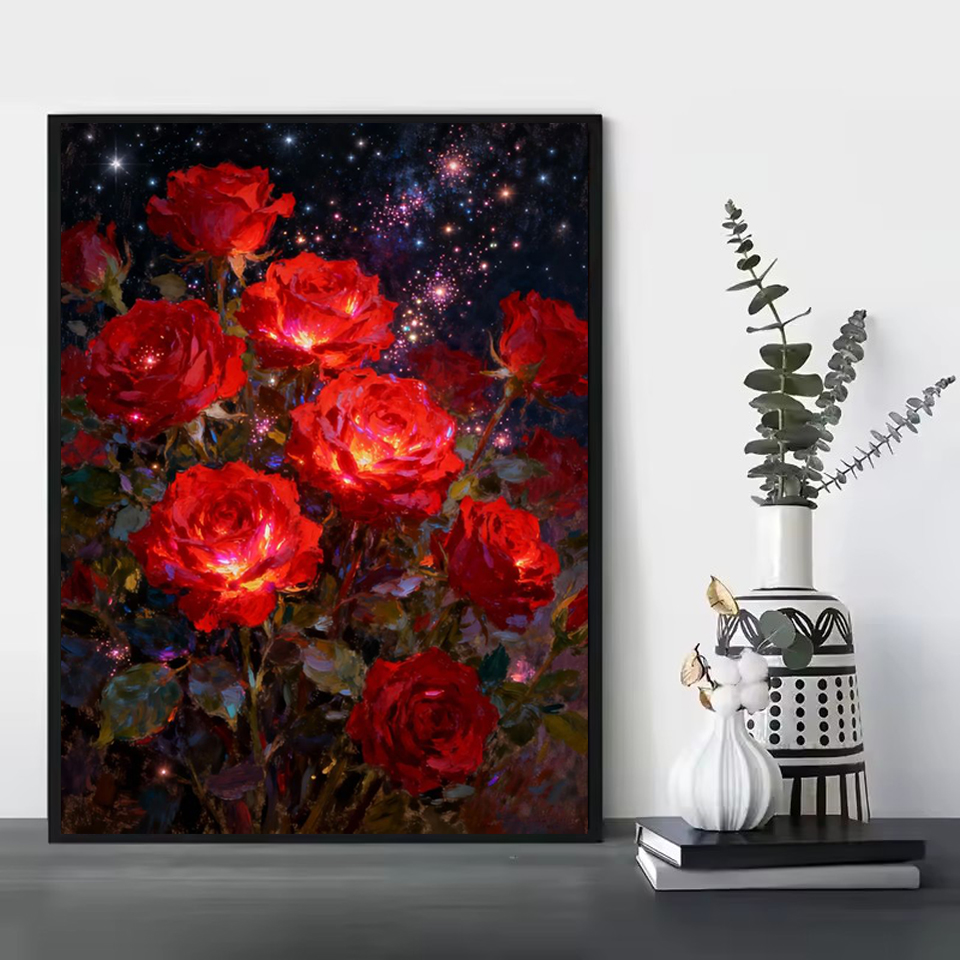 フレームレス、2026 ダイヤモンドペインティングローズフラ - Embroidery Rose のレビューと価格