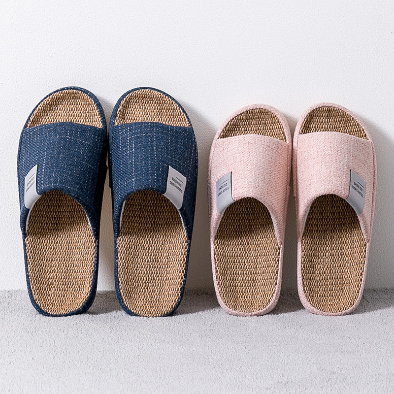 メンズ通気性リネンスリッパ、四季対応室内静音、滑り止め寝室用 - Embroidery Flat Shoes のレビューと価格