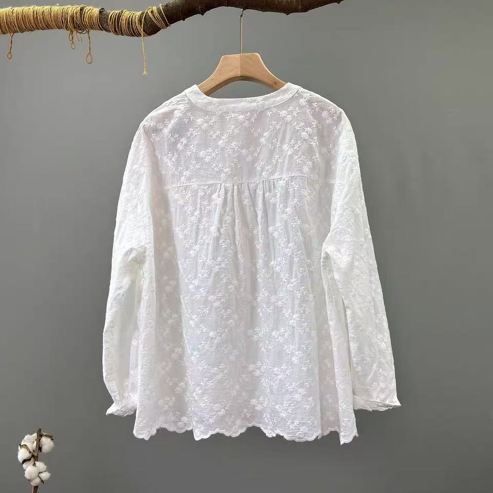 2026年レディースレース刺繍ブラウス、ボヘミアン風長袖10 - Embroidery Eyelet のレビューと価格