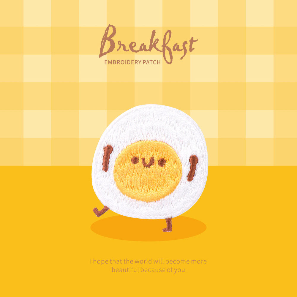 日曜大工の装飾用の粘着性のある朝食用パッチ,衣類に刺繍された - Embroidery Egg のレビューと価格