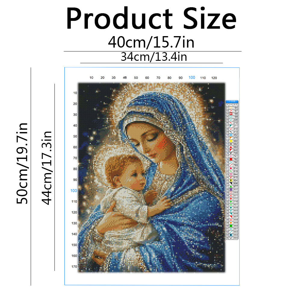 クロスステッチ聖母マリア宗教刺繍キット初心者のためのポートレ - Embroidery Guide Paper のレビューと価格
