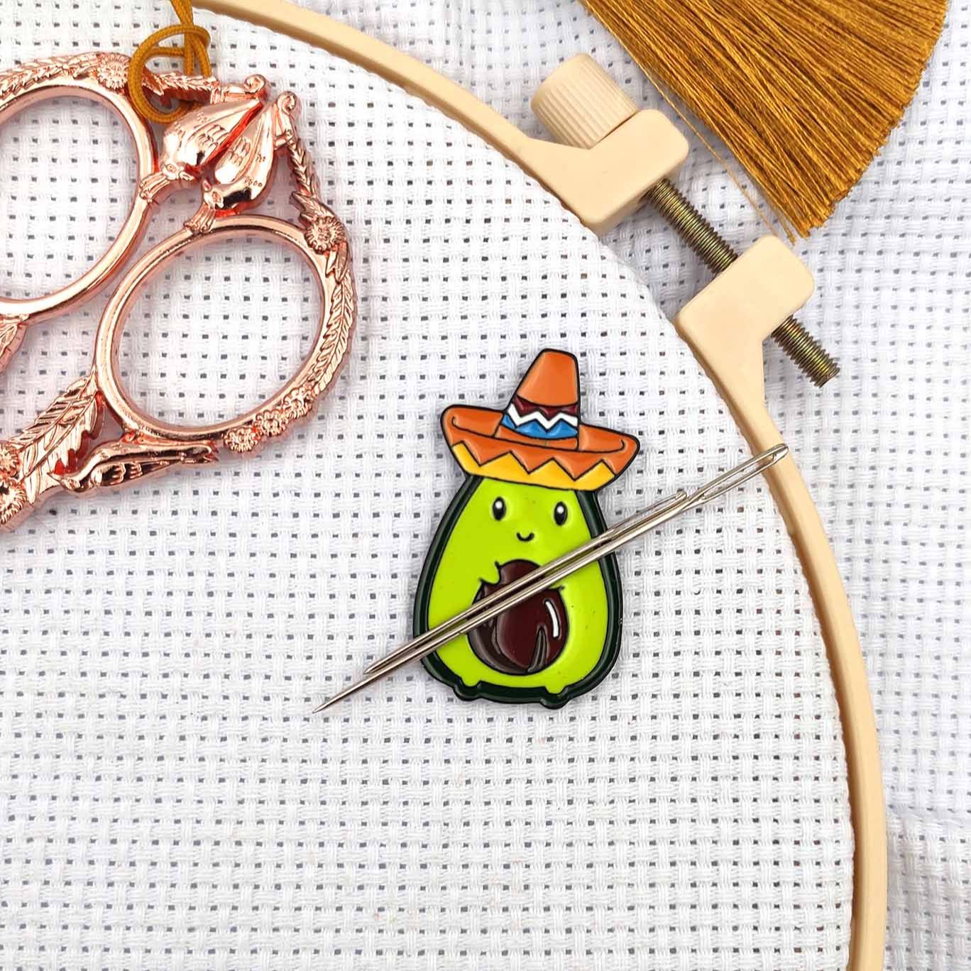 クロスステッチ用の磁気ニードル,かわいいアボカドとソーイング - Stitch Marker Ring のレビューと価格