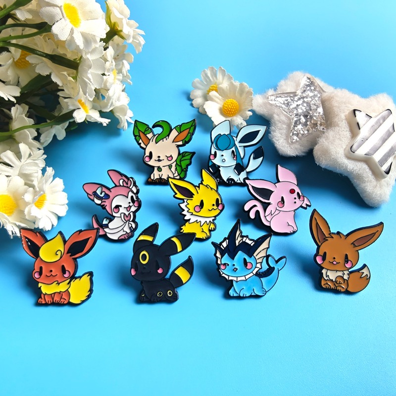 ホット9個入りアニメエルフブローチセット イーブイエナメルピ - Embroidery Reddit のレビューと価格