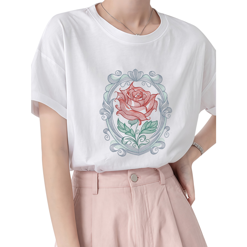 22cmローズ熱転写プリントパッチアイロン接着Tシャツとキャ - Embroidery Effect Canva のレビューと価格