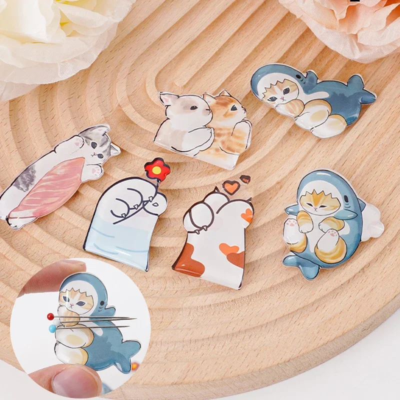 かわいい猫のアクリル針、1本、磁気ミシン糸、針管、クロスステ - Needle Minder Magnet のレビューと価格
