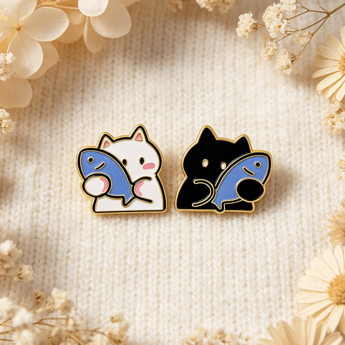 面白いダックスフントエナメルピン漫画猫バッジバックパックラペ - Embroidery Illustration のレビューと価格